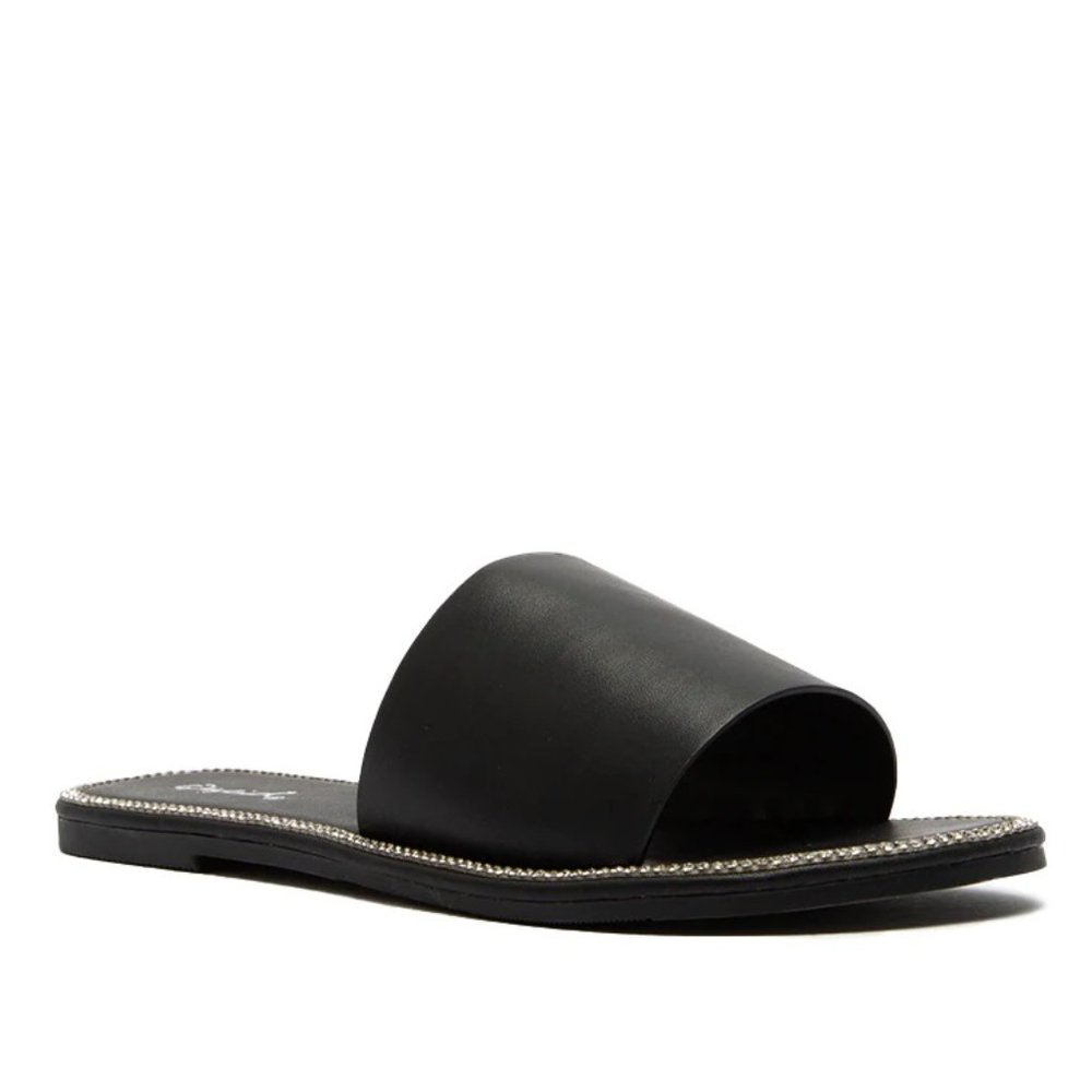 Black one Band Slides - Picture 2 of 3